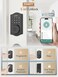 POWIFY Keyless Entry Door Lock with HandleFingerprint Smart Front Door Lock SetAPP Control Electronic Keypad Deadbolt with Lever Handle AntiPeeping Auto Lock Easy Install Black
