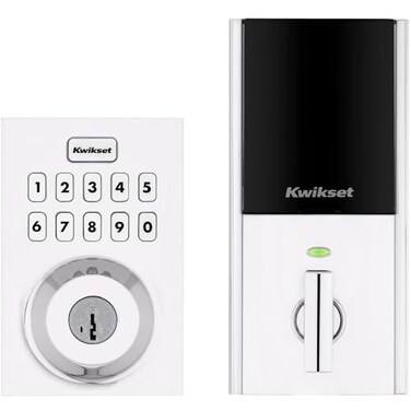 Kwikset HomeConnect 620 ZWave Long Range Enabled Keypad Smart Lock Convenient Keyless Entry Customizable User Codes Ring Alarm Compatible Hub Required Sold Separately Polished Chrome Contemporary