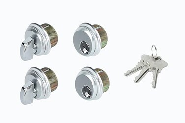 SUMBIN Storefront Door Lock Commerical Mortise Lock Cylinder with Thumbturn Satin Nickel Finish 2 Set