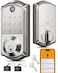 Veise VE017 Fingerprint Smart Door Lock App Control 8in1 Keyless Entry Auto Lock Emergency Power Port Electronic Touchscreen Keypad Biometric Smart Locks for Front Door Satin Nickel