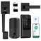 Miuedo WiFi Front Door Lock Sets with Handle Fingerprint Keyless Entry and Smart Keypad with Lever Handles Electronic ScreenWiFi Gateway APP Control AutoLock Voice Control