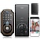 YHV Keyless Entry Door Lock with Camera Electronic Smart Lock Fingerprint Keypad Deadbolt with Code App Remote Control Auto Unlock WiFi Connected Doorbell for Front Door