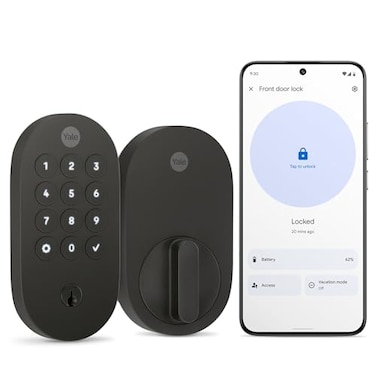 Yale Matte Black Keyed Deadbolt Smart Lock with Google Matter YRD510MT1BLK