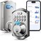 TEEHO TE012W WiFi Smart Lock Fingerprint Door Lock with Builtin WiFi Keyless Entry Keypad Smart Deadbolt App Remote Control Alexa Compatible IP55 Waterproof for Front Door Satin Nickel