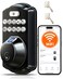 Veise VE012W Builtin WiFi Fingerprint Smart Lock App Remote Control Compatible with Alexa Google Assistant Keyless Entry for Front Door Digital Keypad Deadbolt Auto Lock Matte Black