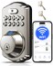 Veise VE012W Builtin WiFi Fingerprint Smart Lock App Remote Control Compatible with Alexa Google Assistant Keyless Entry for Front Door Digital Keypad Deadbolt Auto Lock Satin Nickel