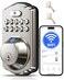 Veise VE012W Builtin WiFi Fingerprint Smart Lock App Remote Control Compatible with Alexa Google Assistant Keyless Entry for Front Door Digital Keypad Deadbolt Auto Lock Satin Nickel