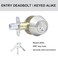 Comfhouse 1 Side KeyedAlike Deadbolt LockSingle Cylinder Dead Bolt Satin Nickel Round Exterior Keyed Front Entry Inside Door Deadbolt 2 Pack