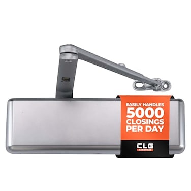 CLG HARDWARE Extra Heavy Duty Automatic Door Closer Commercial Door Closers Contractors Choice Adjustable Speed Delayed Closing Timer 3 Mounting Options 3 Hour Fire Rated DC9016 Model