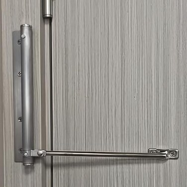 Bellairis Automatic Door Closer for Lightweight Doors 100 lbs 150 Angle Spring Self Closing Hinges Adjustable Catch Speed Stainless Steel Soft Close Auto Top Latches with Arm Screw Wrench Silver
