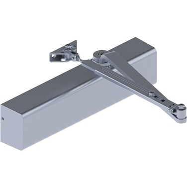 Hager 5200 Series Aluminum Slim Body Grade 1 Heavy Duty Door Closer MultiMount 16 Adjustable Spring Size Sprayed Aluminum Finish