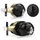 Probrico Keyed Alike Entry Door Knob and Single Cylinder Deadbolt Lockset Black Front Door Knob with Key and Deadbolt 1 Pack