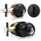 Probrico Keyed Alike Entry Door Knob and Single Cylinder Deadbolt Lockset Black Front Door Knob with Key and Deadbolt 1 Pack