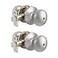 Probrico Keyless Privacy Door Knobs Interior Brushed Nickel Finish 2 Pack Bedroom Bathroom Doorknob with Universible Handle Solid Adjustable 6070mm Latch