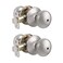 Probrico Keyless Privacy Door Knobs Interior Brushed Nickel Finish 2 Pack Bedroom Bathroom Doorknob with Universible Handle Solid Adjustable 6070mm Latch