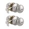 Probrico Keyless Privacy Door Knobs Interior Brushed Nickel Finish 2 Pack Bedroom Bathroom Doorknob with Universible Handle Solid Adjustable 6070mm Latch