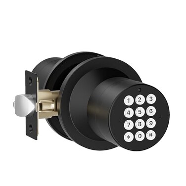 HIDALIFE Door Knob with Keypad Door Knob with Lock Keyless Entry Door Lock with Code for Front Door Garage Home Apartment Matte Black