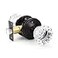 KNOBWELL Modern Round Crystal Door Knobs with Lock Frosted Glass Design Privacy Function for Bed and Bath Oil Rubbed Bronze