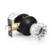 KNOBWELL Modern Round Crystal Door Knobs with Lock Frosted Glass Design Privacy Function for Bed and Bath Oil Rubbed Bronze