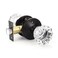 KNOBWELL Modern Round Crystal Door Knobs with Lock Frosted Glass Design Privacy Function for Bed and Bath Oil Rubbed Bronze