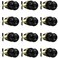 Probrico Black Door Knobs Privacy Door Knob for Bathroom Bedroom Interior Door Knob with Thumb Turning Locking Button 12 Pack