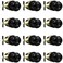 Probrico Black Door Knobs Privacy Door Knob for Bathroom Bedroom Interior Door Knob with Thumb Turning Locking Button 12 Pack