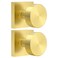 coolnews 2 Pack Brushed Gold Dummy Door Knobs Interior Single Sided Modern Satin Brass Dummy Door Handle for HallCloset