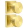 coolnews 2 Pack Brushed Gold Dummy Door Knobs Interior Single Sided Modern Satin Brass Dummy Door Handle for HallCloset