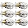 AEEKEL Privacy Door Knob Brushed Nickel Door Knobs Interior Keyless Locks Set6 Pack Bedroom Bathroom Door Knob with Lock Reversible for LeftRight Door Handle
