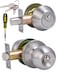 Lanwandeng All Keyed Same Entry Door Knob and Single Cylinder Deadbolt Combo Set Satin Nickel Exterior Door Knobs with Lock and Keys for Entrance and Front Door
