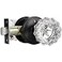 KNOBWELL Passage Glass Door Knobs Interior Antique Crystal Door Knobs for Hall and Closet Matte Black Regency Fluted Glass Door Knob with Victorian Plate Rosettes