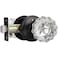 KNOBWELL Passage Glass Door Knobs Interior Antique Crystal Door Knobs for Hall and Closet Matte Black Regency Fluted Glass Door Knob with Victorian Plate Rosettes