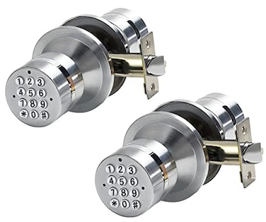 Buoan Keypad Door Lock with Handle Keyless Electronic Entry Door Knob3s Auto Lock Battery Backup Backlight Zinc Easy to Install Great for Home Hotel Office 2pc 1