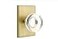 Emtek Privacy Set Modern Rectangle Rosette Modern Disc Crystal Knob Satin Brass