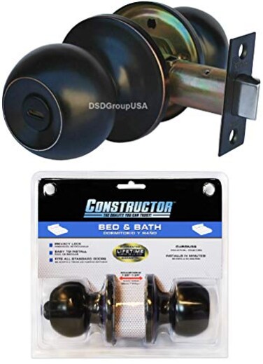Constructor CON2822 Privacy Chronos Door Lever Knob Handle Set Oil Rubbed Bronze Finish