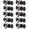 Gobrico 10 Pack Egg Style Door Knobs Handles Privacy Function for Interior Doors Black Finish