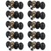 Gobrico 10 Pack Egg Style Door Knobs Handles Privacy Function for Interior Doors Black Finish