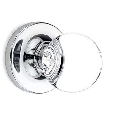 Kobelle Privacy Round Ball Crystal Door Knobs Polished Chrome Round Rosette
