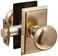 Emtek Providence Door Set with Round Brass Knobs Privacy in Antique Brass Doorsets