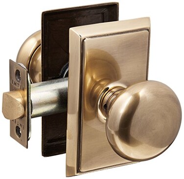 Emtek Providence Door Set with Round Brass Knobs Privacy in Antique Brass Doorsets