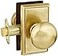 Emtek Providence Door Set with Round Brass Knobs Passage in Antique Brass Doorsets