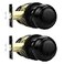 Probrico HallCloset Door Knobs in Flat Black FinishInterior Passage Door KnobsRound NonLocking Door Handles 2 Pack
