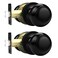 Probrico HallCloset Door Knobs in Flat Black FinishInterior Passage Door KnobsRound NonLocking Door Handles 2 Pack