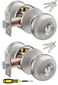 Lanwandeng 2 Pack Keyed Entry Door Knob Set All Keyed Same Exterior and Interior Stainless Steel Door Locks Satin Nickel FrontEntrance Door Knobs Handle