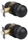 KNOBWELL 2 Pack Oil Rubbed Bronze Indoor Door Knobs Classic Passage Door Knob Set for Hall and Closet Oil Rubbed Bronze Passage Door Knobs