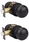 KNOBWELL 2 Pack Oil Rubbed Bronze Indoor Door Knobs Classic Passage Door Knob Set for Hall and Closet Oil Rubbed Bronze Passage Door Knobs