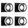 coolnews 4 Pack Glass Dummy Door Knobs One Side Dummy Crystal Door Knob for Hall Closet Matte Black