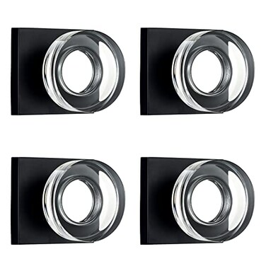 coolnews 4 Pack Glass Dummy Door Knobs One Side Dummy Crystal Door Knob for Hall Closet Matte Black