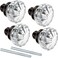 Amylove 2 Set Glass Door Knobs Mortise Style Fluted Crystal Antique Door Knobs with Spindle Antique Doorknobs for Home Interior Bronze Basic