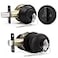 Probrico Keyed Alike Round Ball Entry Door Knob and Single Cylinder Deadbolt Set OilRubbed Bronze 1Pack